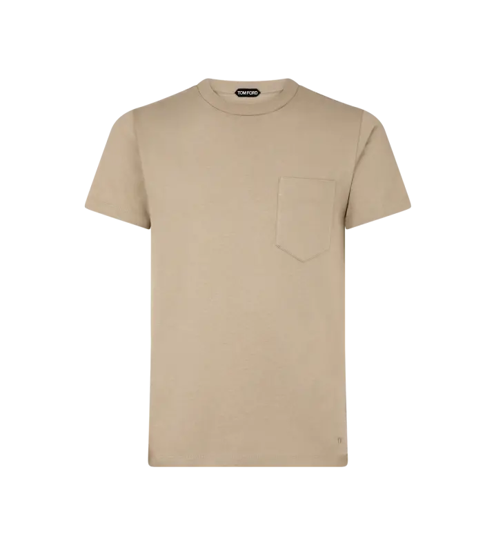 PURE COTTON CREW NECK T-SHIRT LIGHT TAUPE online